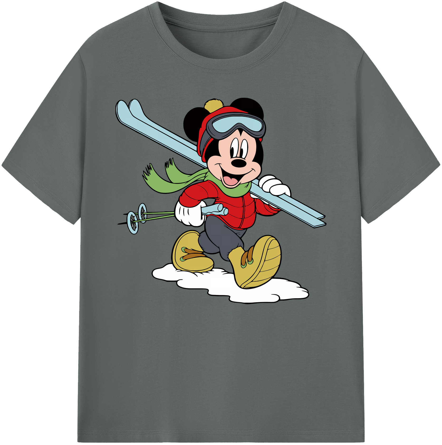 ミッキーマウス Mickey Mouse 綿100％ メンズ半袖Tシャツ｜肌触りやわらか＆通気性
